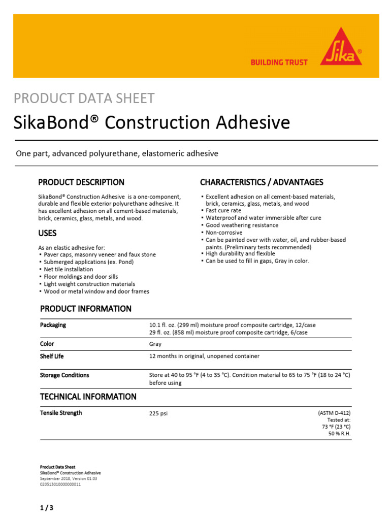 SikaBond®-T2, Adesivo Tixotropico Per Incollaggi Elastici Strutturali - Foto 6