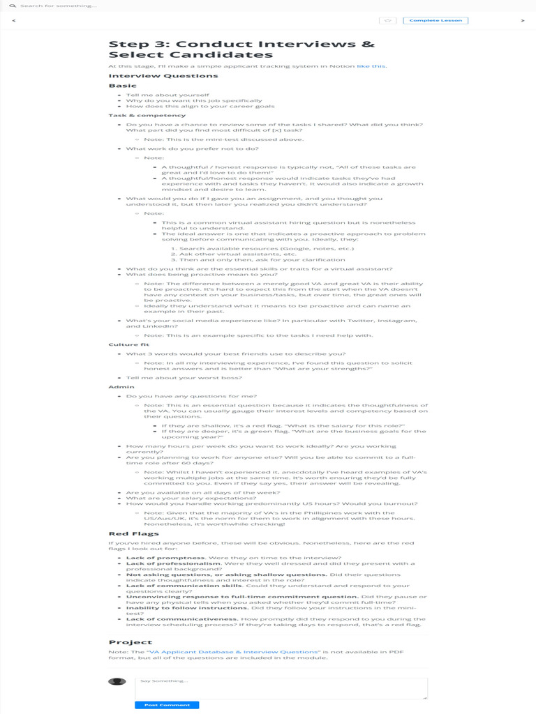 Step 3 Conduct Interviews & Select Candidates | PDF