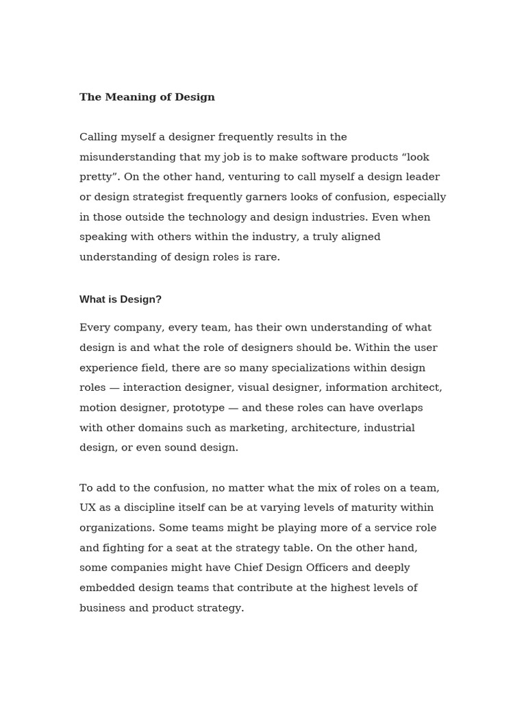 The Meaning of Design | PDF | Cognition | Human Communication
