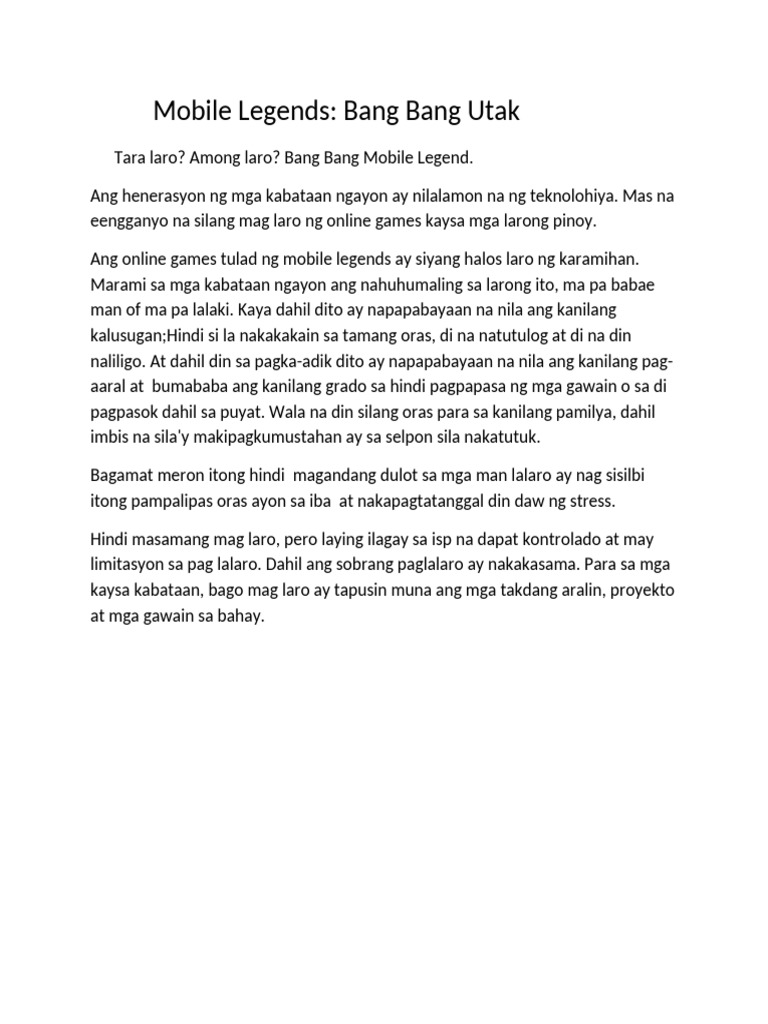 Mobile Legends-Column Writing | PDF