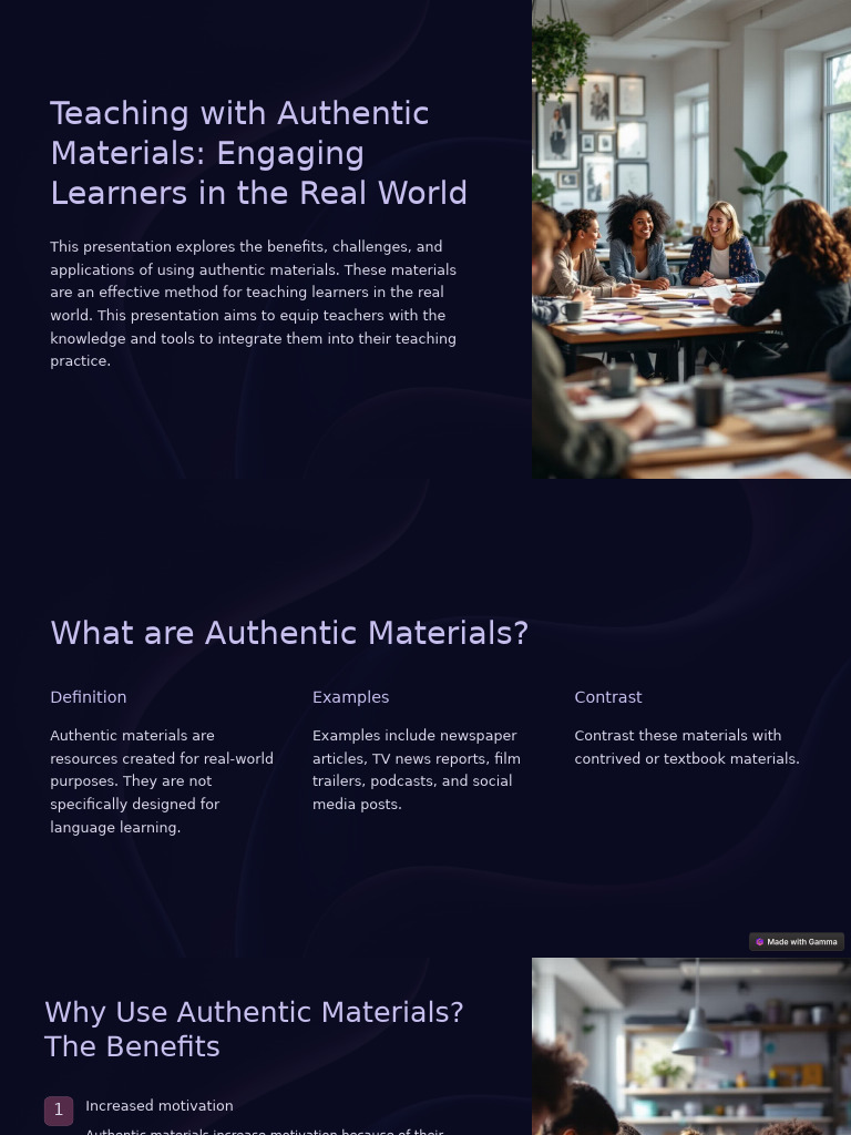 Teaching With Authentic Materials Engaging Learners in the Real World ...