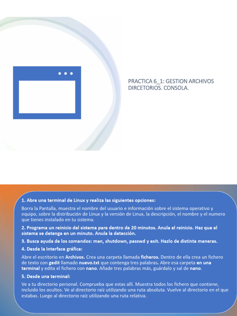 Gestión de Archivos y Directorios en Linux | PDF | Archivo de ...