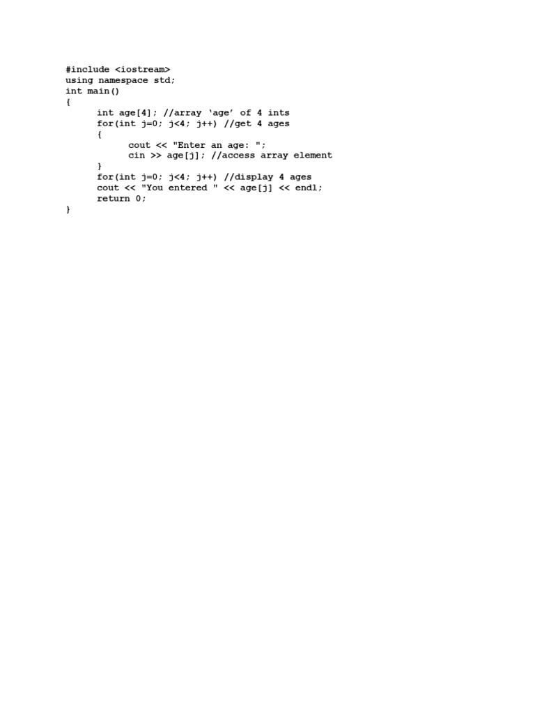 C++ Array Operations and Examples | PDF | Namespace | Software Development