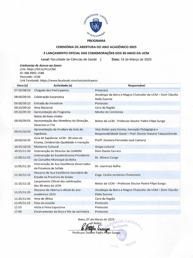 Programa de Abertura Do Ano 2025 e Lancamento Dos 30 Anos v3 | PDF