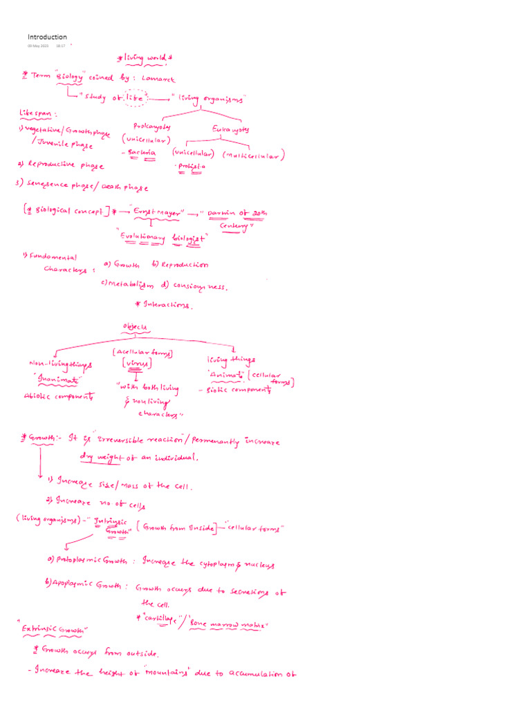 Living World Notes | PDF