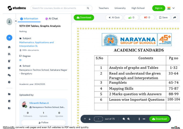 10th Grade Math Graphs & Analysis Guide | PDF