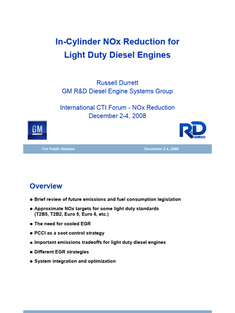 NOx Reduction Strategies for Diesel Engines | PDF | N Ox | Combustion