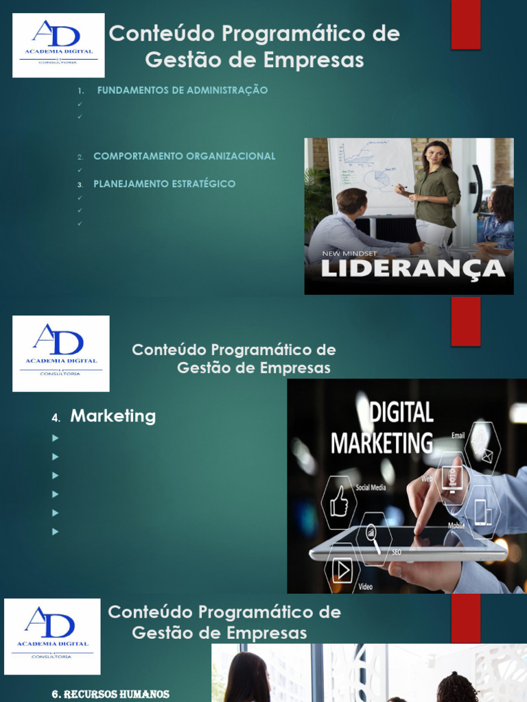 Conteúdo Programático: Gestão de Empresas | PDF