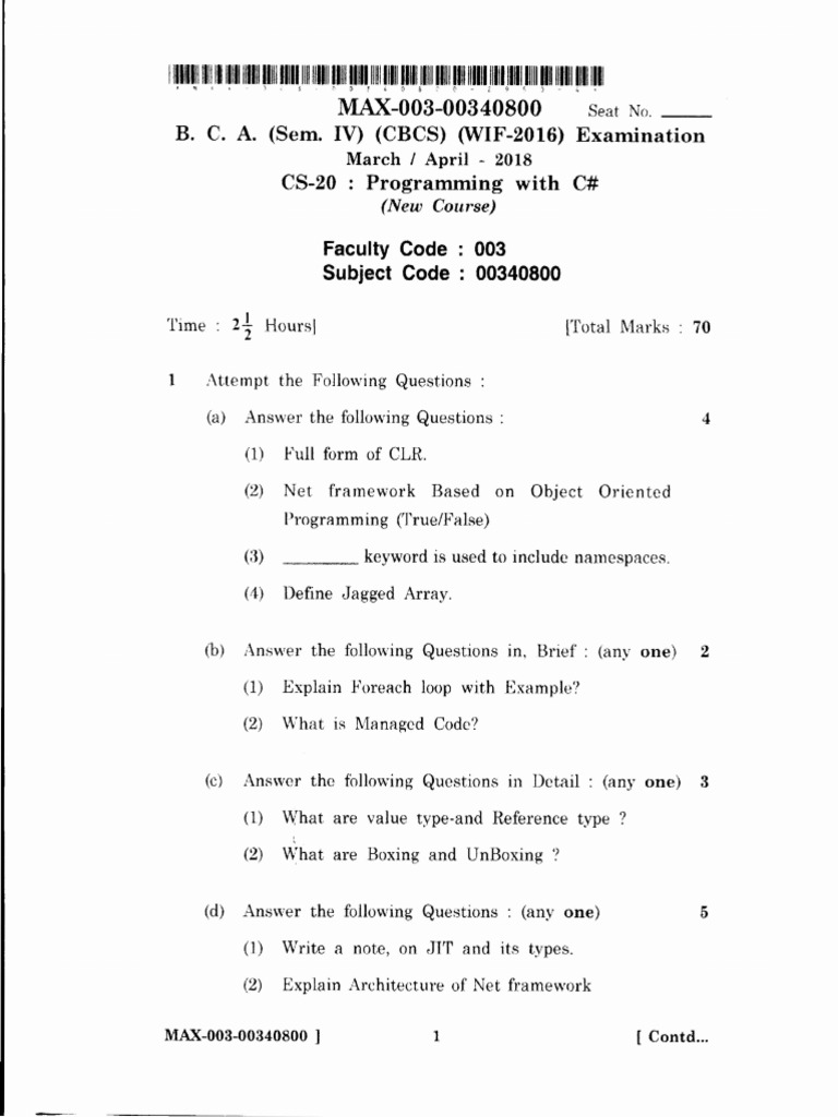 C Sharp2018 | PDF | C Sharp (Programming Language) | Programming Paradigms