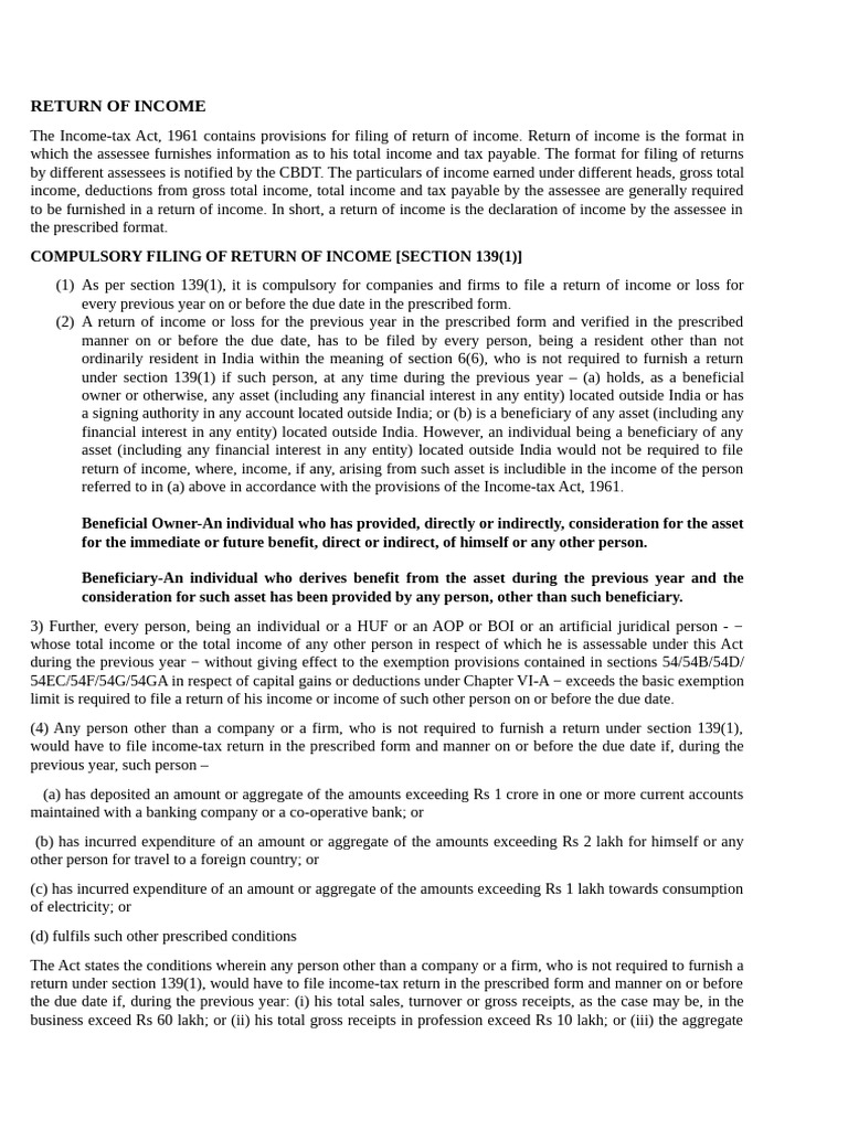 Return of Income Theory | PDF | Banks | Payments