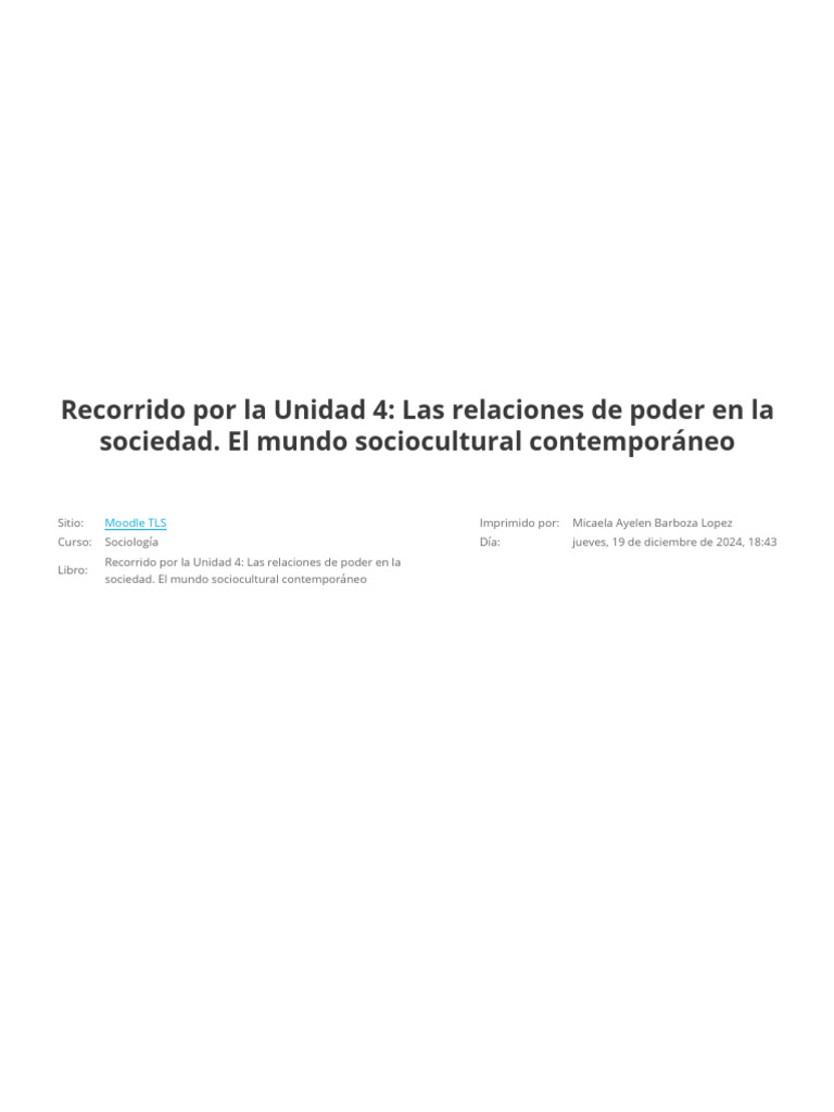 Recorrido por la Unidad 4_ Las relaciones de poder en la sociedad. El ...