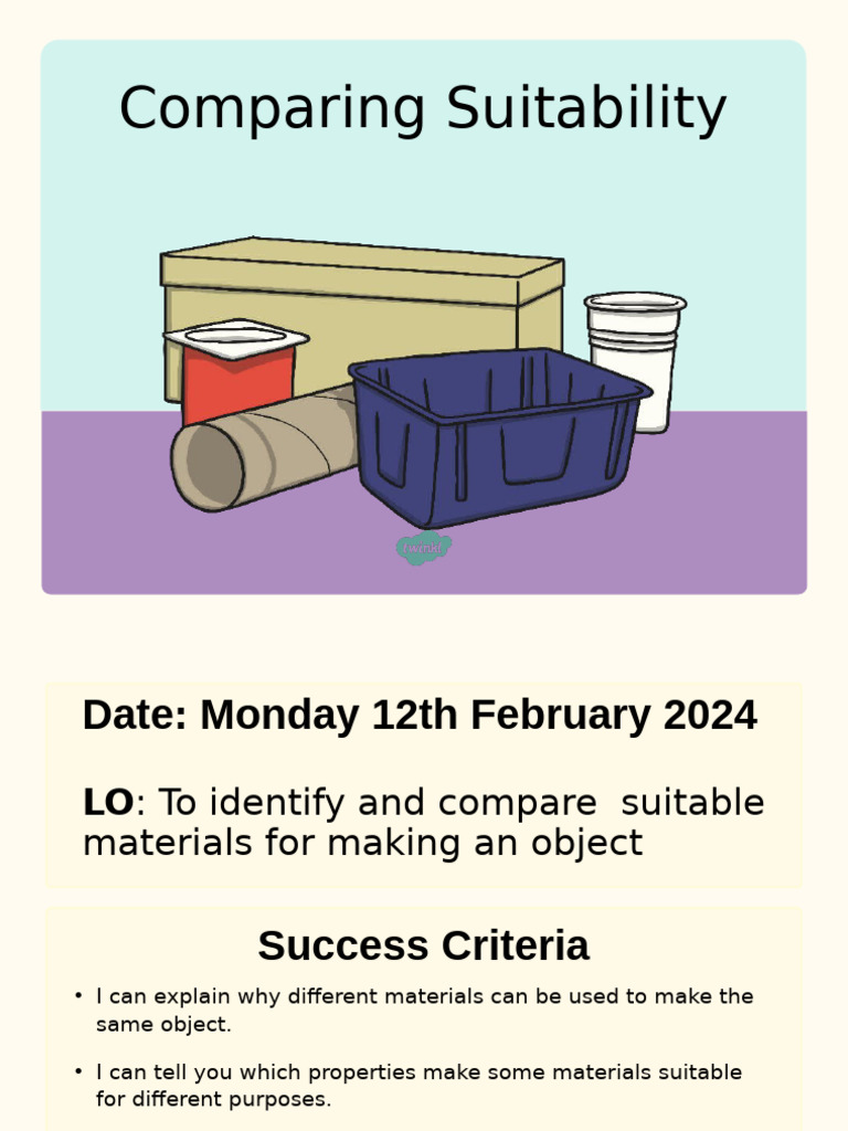 Comparing Material Suitability for Objects | PDF