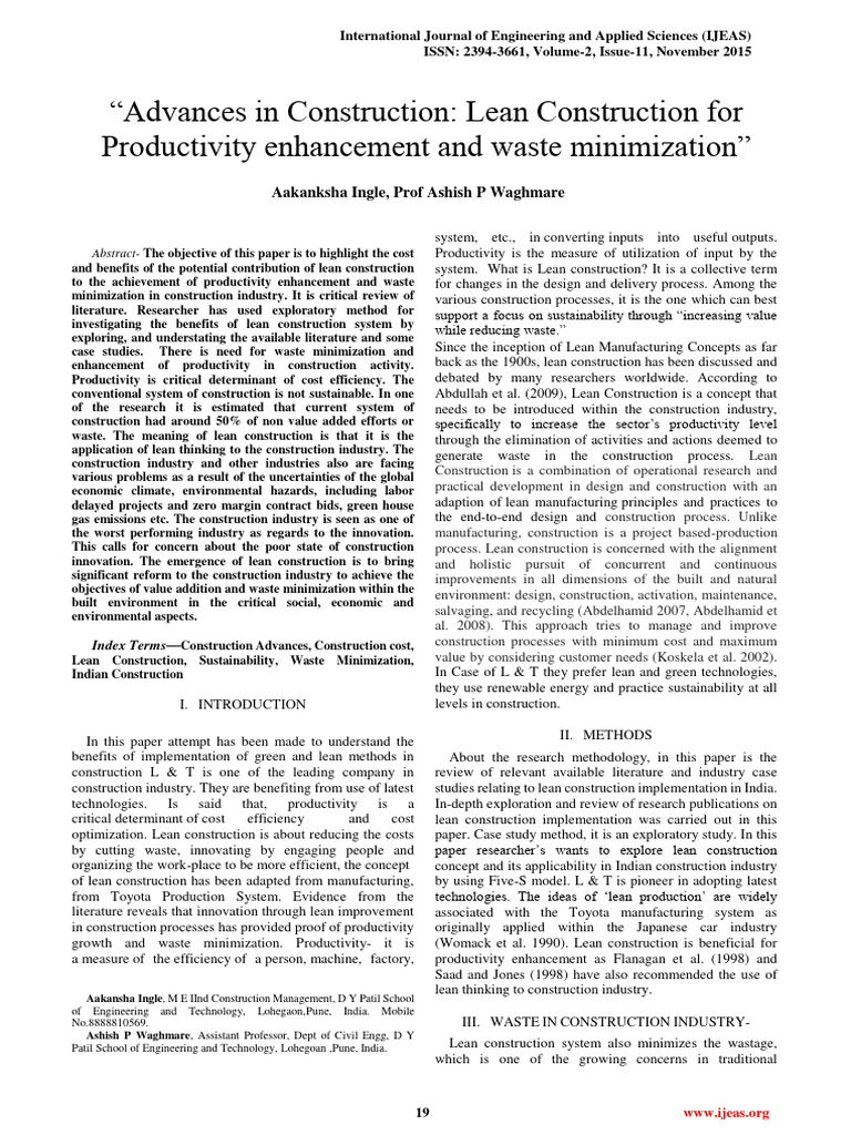 Advances in Construction Lean Constructi 26b89218 | PDF | Lean ...