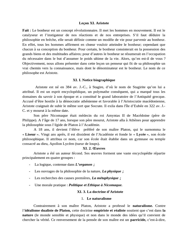 Aristote : Philosophie et Bonheur | PDF | René Descartes | Existentialisme