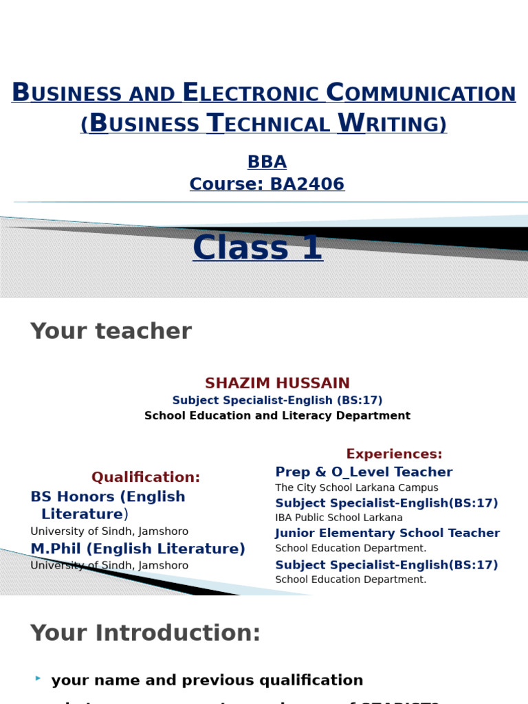 Business Communication Essentials Course | PDF | Communication ...