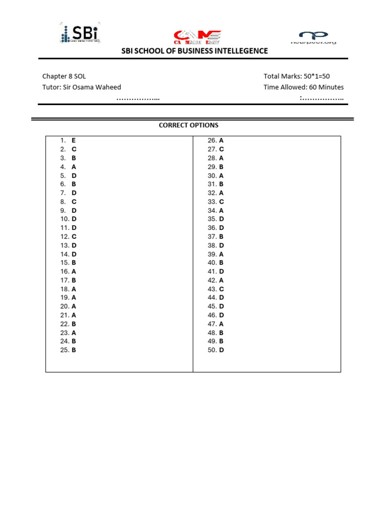 PRC-5 Past Papers Solutions | PDF