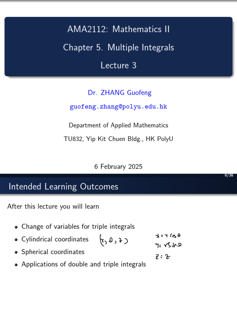 Triple Integrals: Cylindrical & Spherical | PDF | Coordinate System ...