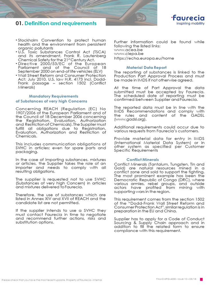 Faurecia Supplier Compliance Guidelines | PDF