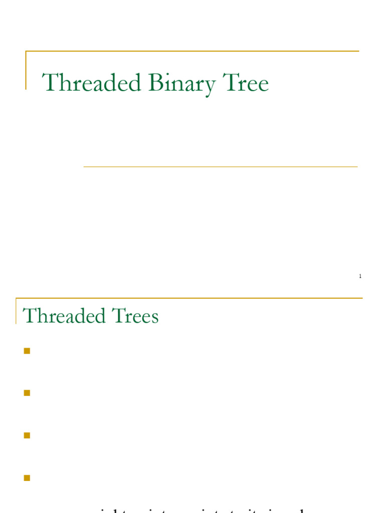 t4. Threaded Binary tree PPT | PDF | Algorithms And Data Structures ...