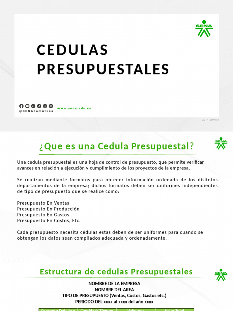 Guía Completa sobre Cédulas Presupuestales | PDF | Presupuesto | Costo