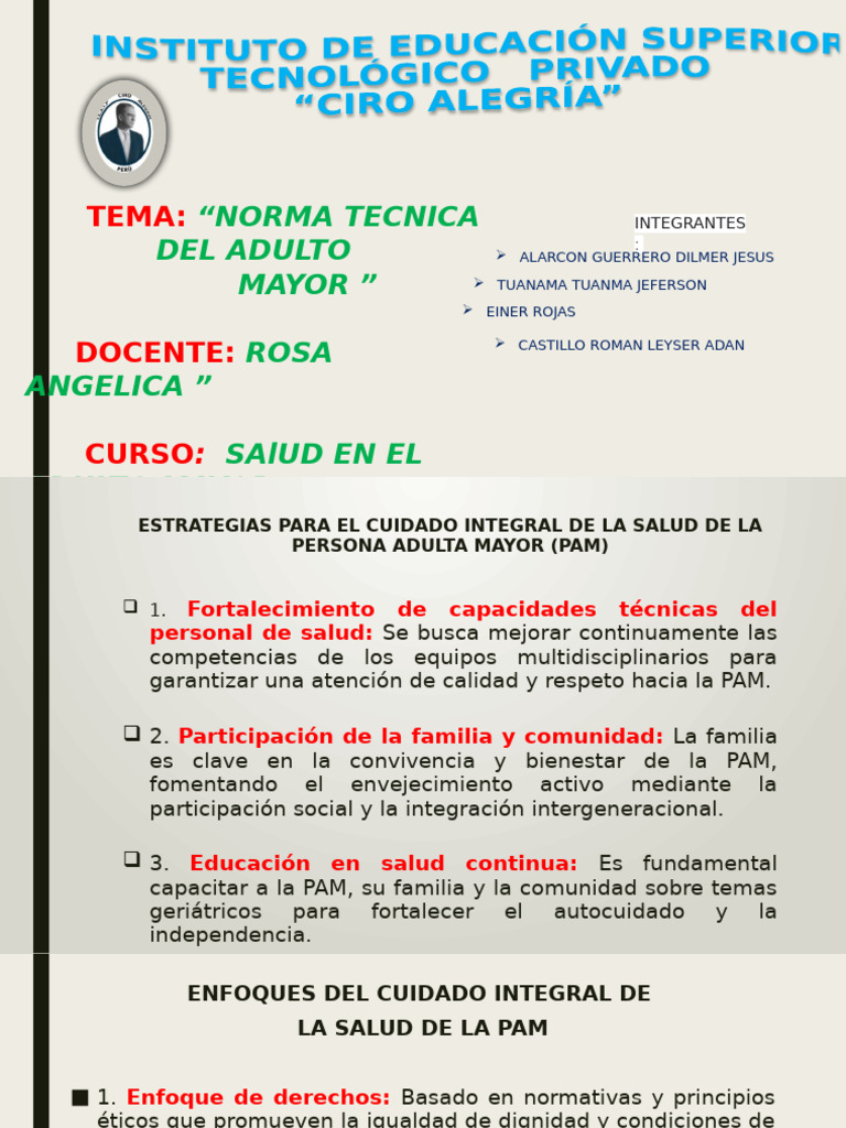 Cuidado Integral de la Persona Adulta Mayor | PDF | Cuidado de la salud ...