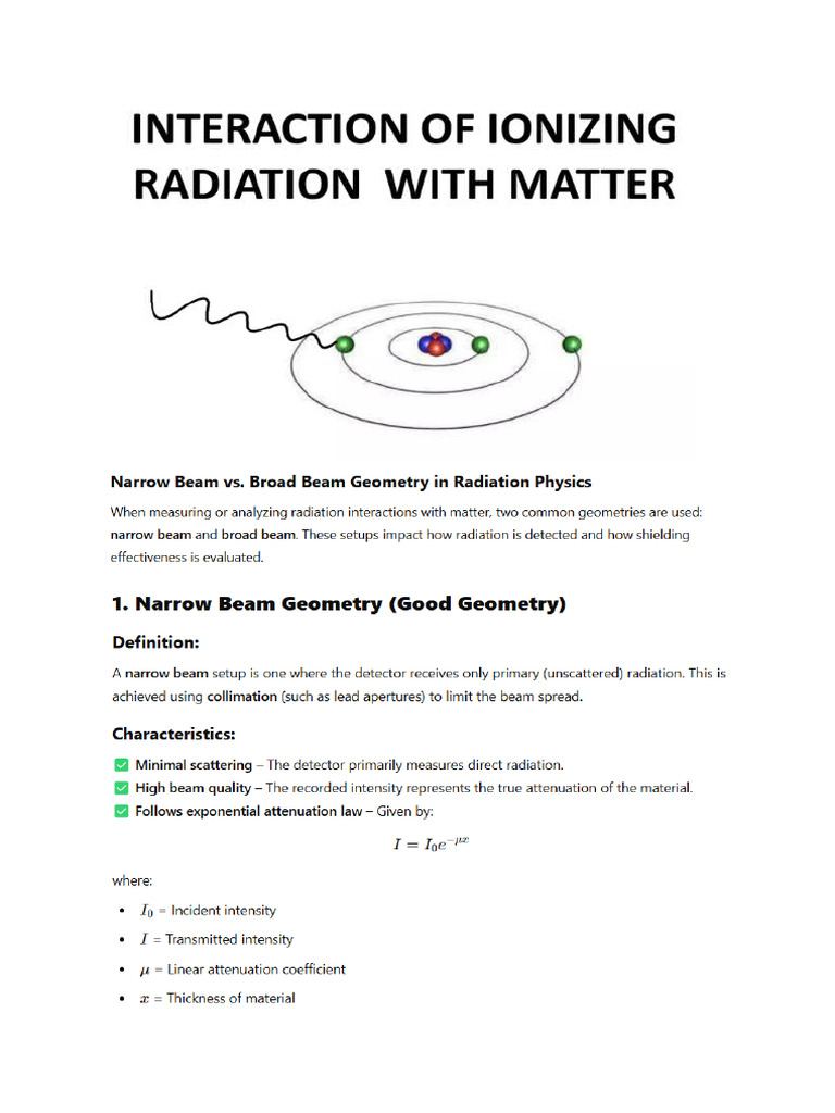 Interaction of Radiation With Matter | PDF