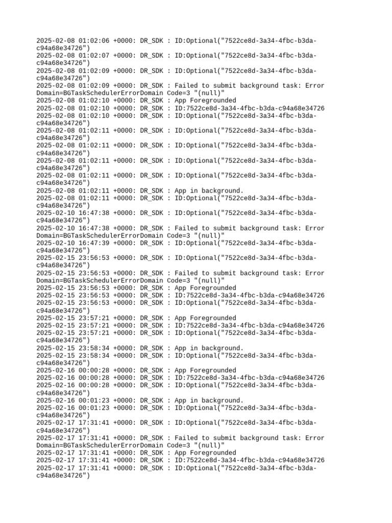DR_SDK Background Task Errors | PDF