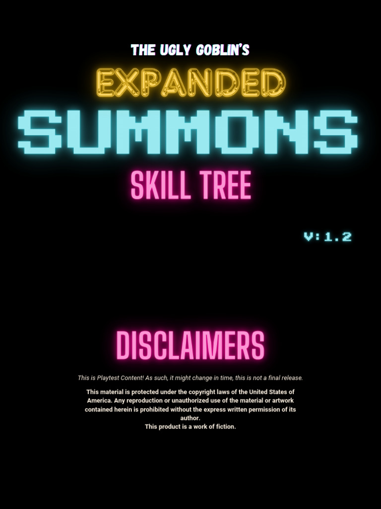 T.U.G.s+Expanded+Summons+Skill+Tree+[Official+Copy] | PDF | License ...