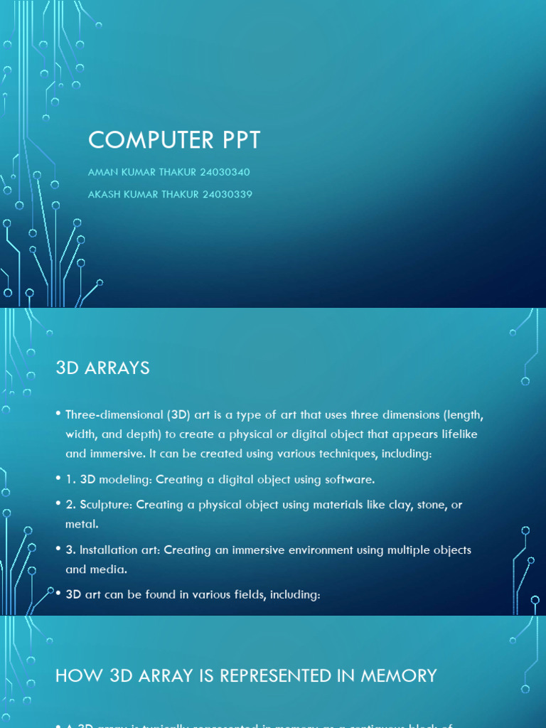 Understanding 3D Arrays in Programming | PDF