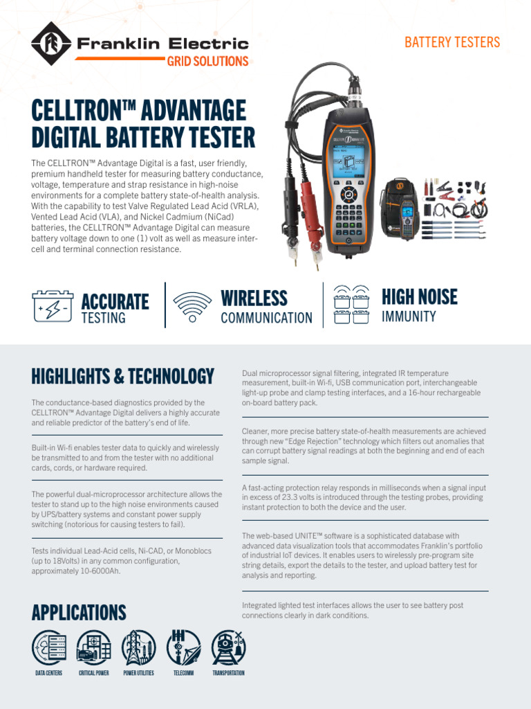 Celltron™ Advantage Digital Battery Tester: Accurate High Noise ...