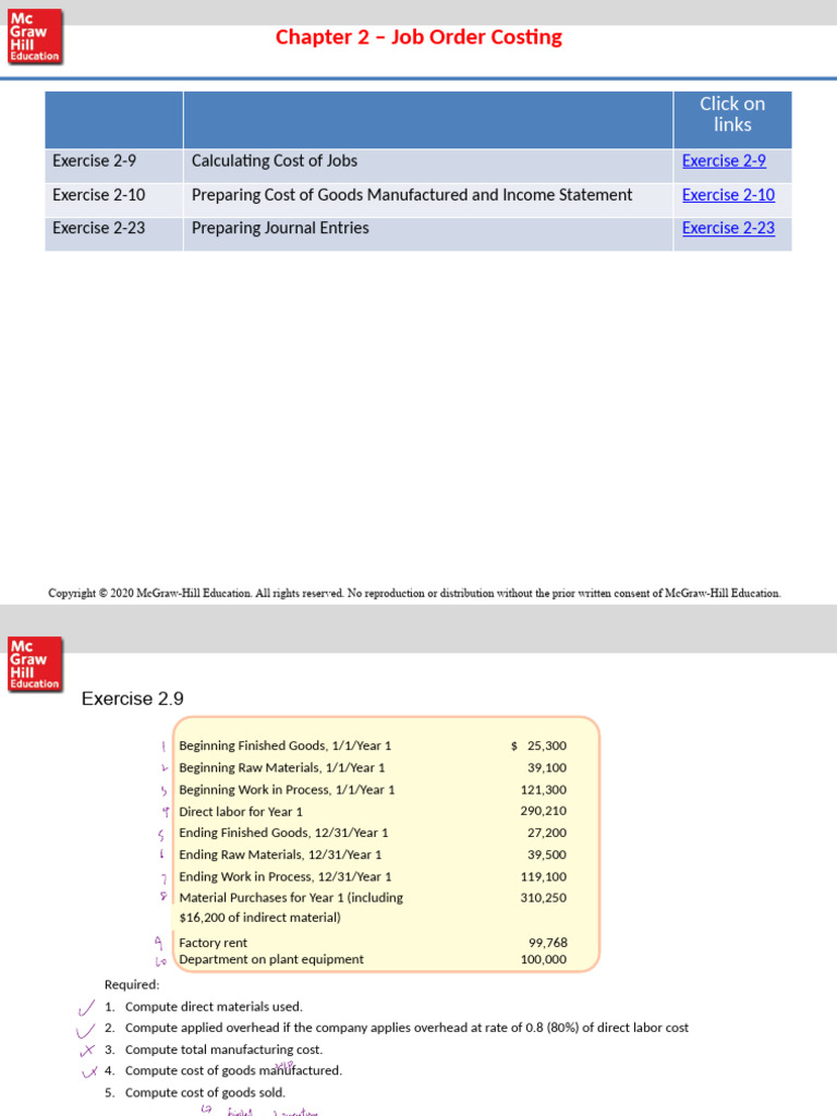 In-Class Exercise Chp2 | PDF | Cost Of Goods Sold | Inventory