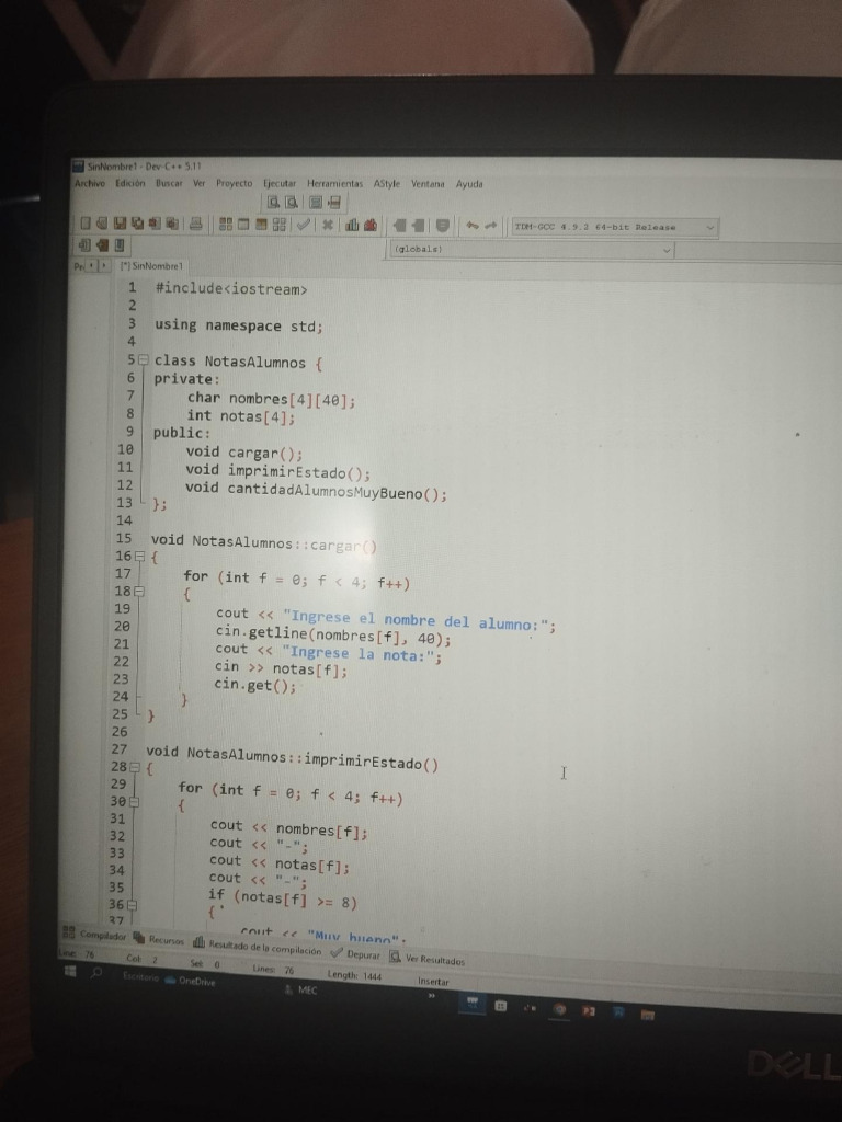 Gestión de Notas de Alumnos en C++ | PDF | Programación de computadoras ...