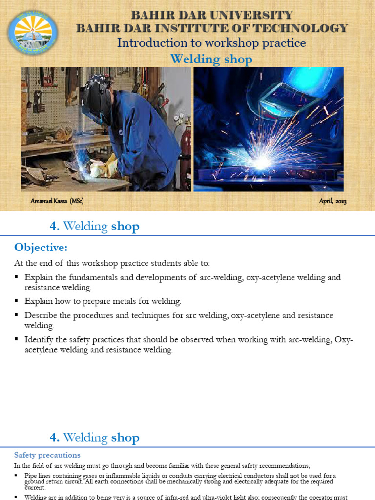 Welding Workshop Practice Overview | PDF | Welding | Construction