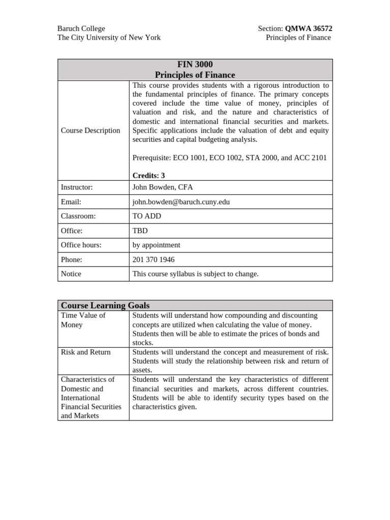Syllabus Spring 2025 | PDF | Valuation (Finance) | Academic