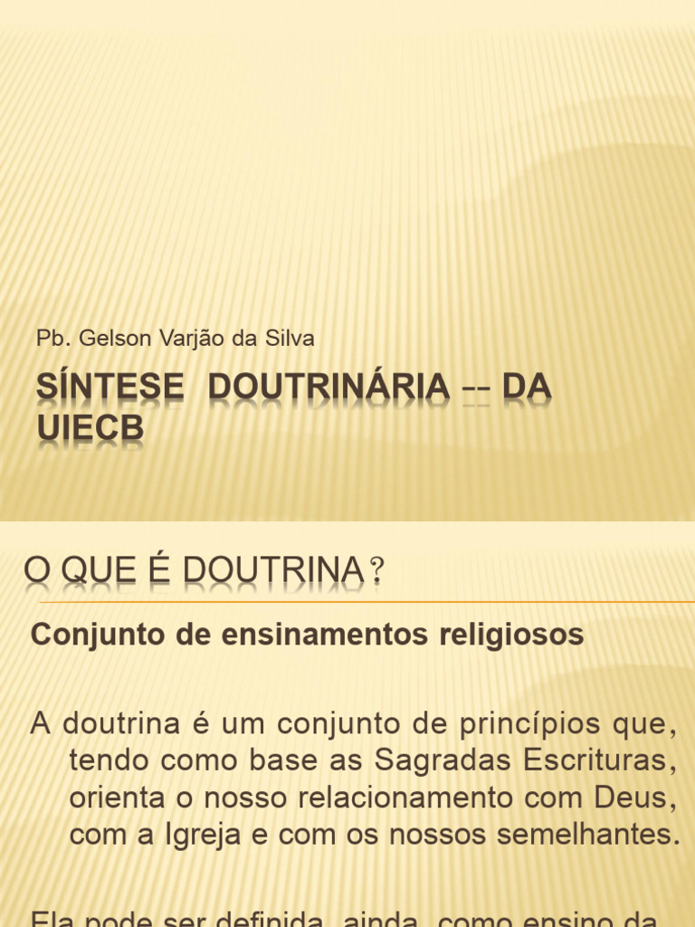01 Doutrinária | PDF | Bíblia | Doutrina