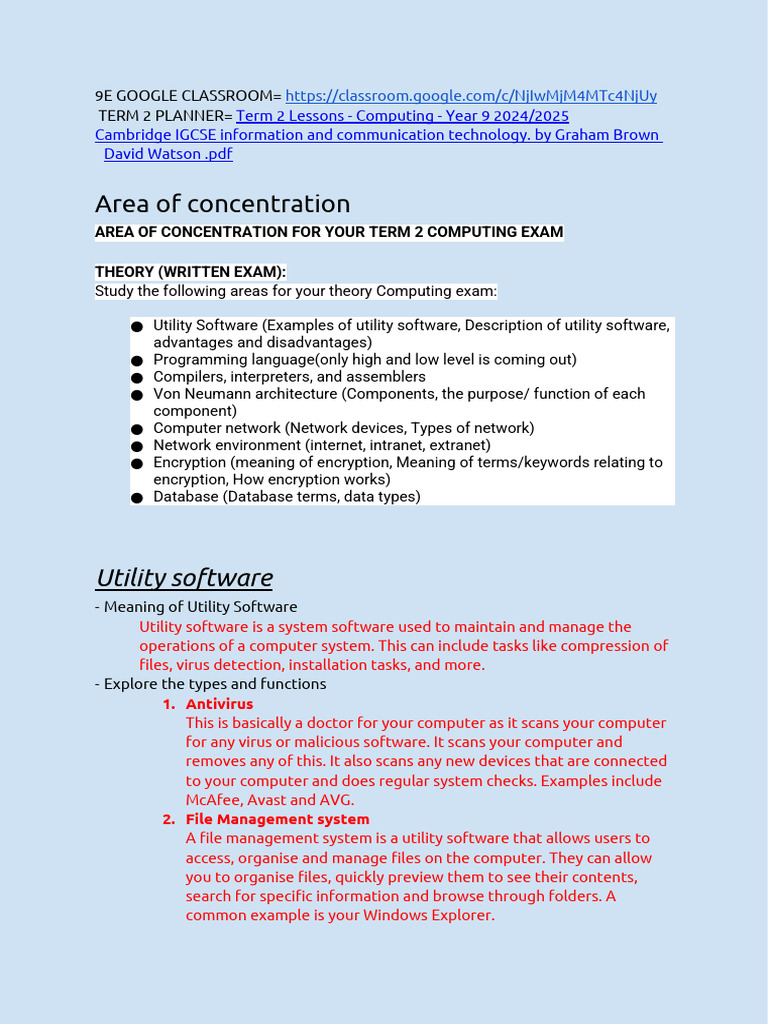Year 9 Computing Exam Guide 2024/2025 | PDF | Computer Network ...