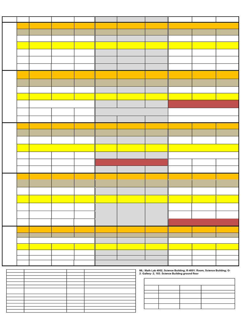 CSE 2123 Class Routine 2025 | PDF | Mathematics | Science