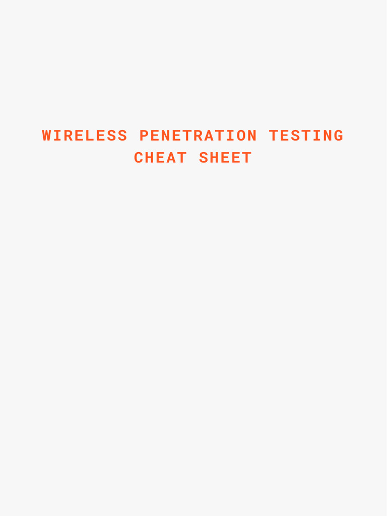 Hack Academy's Wireless Penetration Testing Cheat Sheet ? | PDF | Wi Fi ...