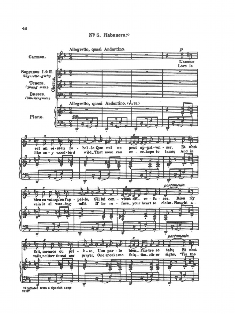 Carmen Habanera Pdf