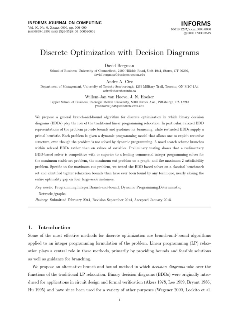 BDD-Based Branch-and-Bound Optimization | PDF | Mathematical ...