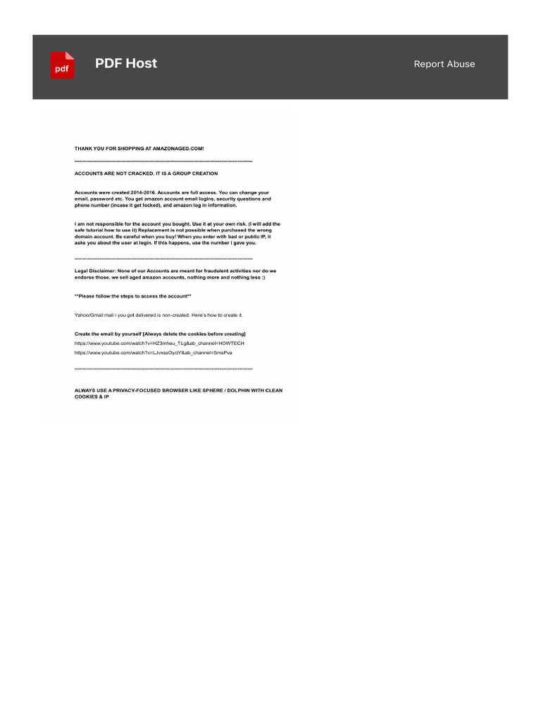 PDF Host Abuse Report Guide | PDF