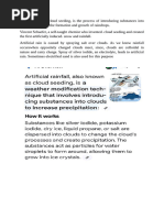 Artificial Rain: Techniques and Chemicals | PDF | Ice | Cloud