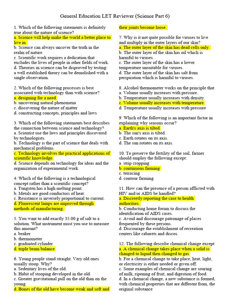 LET Science Reviewer Part 6 | PDF | Atmosphere Of Earth | Water