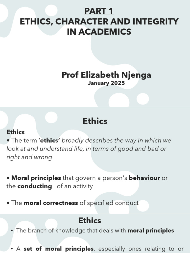 Ethics And Integrity Pptx 2025 Pdf Academic Dishonesty Integrity