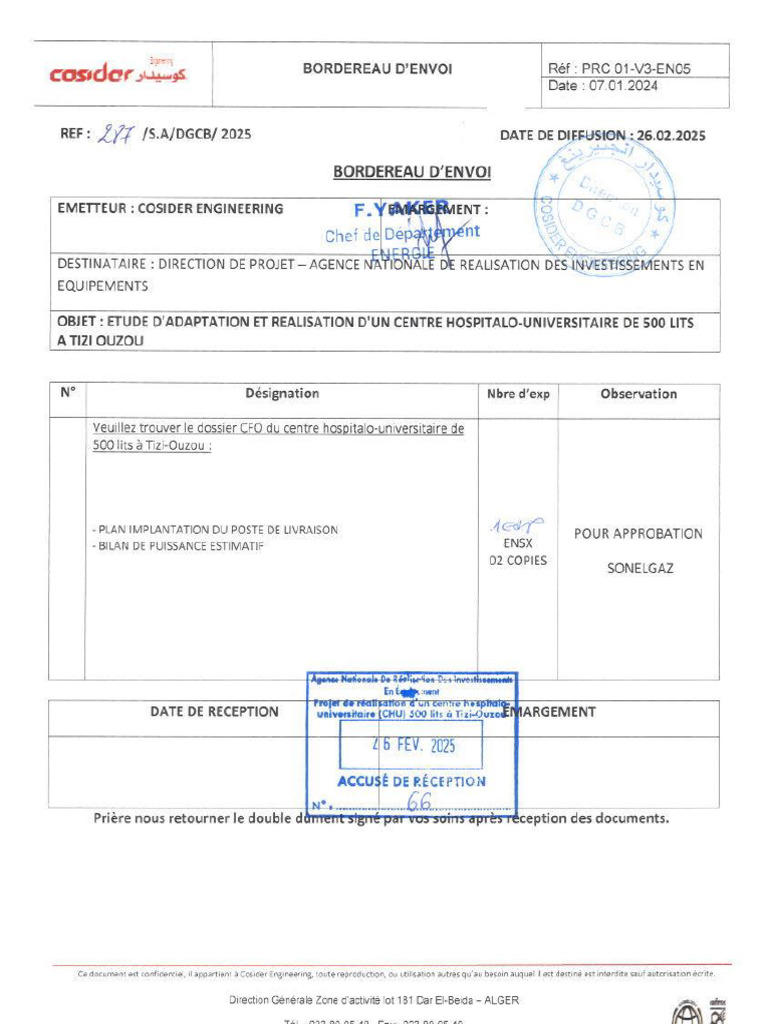 BE287-SA-DGCB-2025-REF - 26.02.25implantation+bilan 500 Chu | PDF