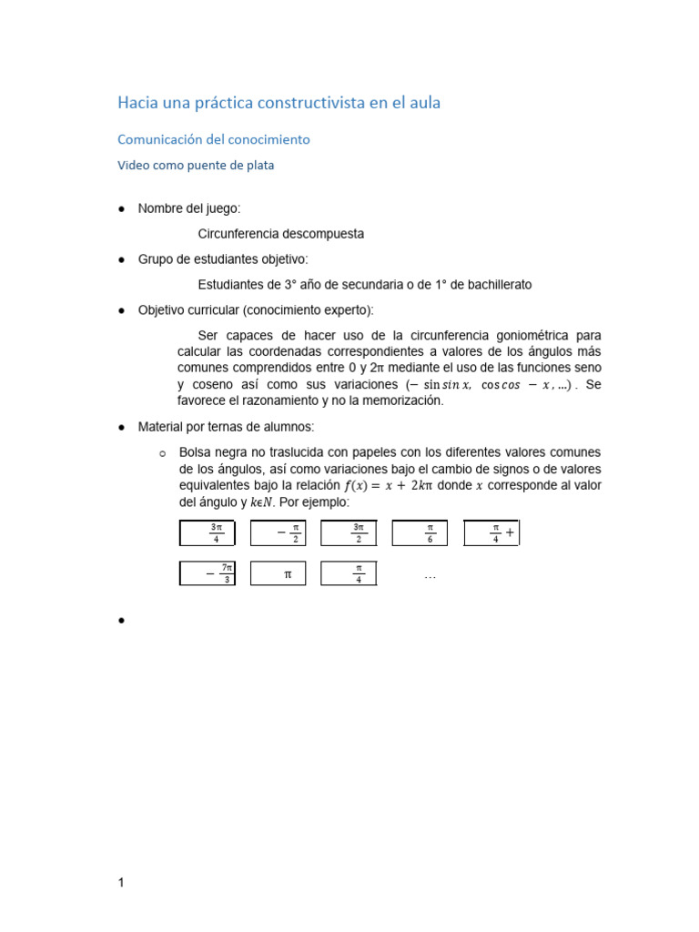 Hacia Una Práctica Constructivista en El Aula | PDF | Pi | Funciones ...