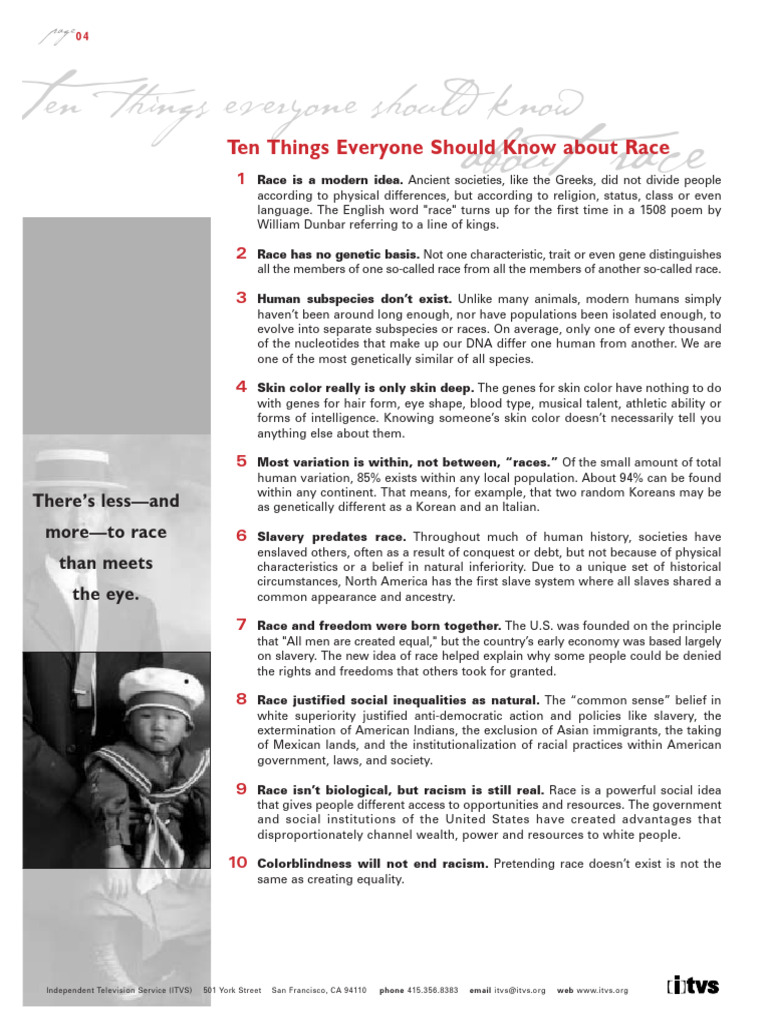 Understanding Race: 10 Key Insights | PDF | Race (Human Categorization ...