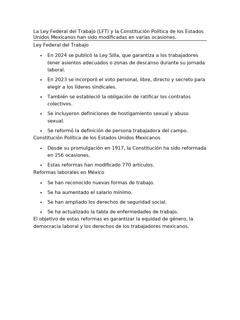 La Ley Federal Del Trabajo | PDF
