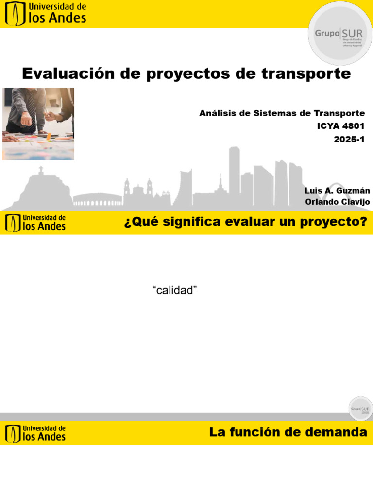 Evaluación de Proyectos de Transporte | PDF | Oferta (economía) | Curva ...