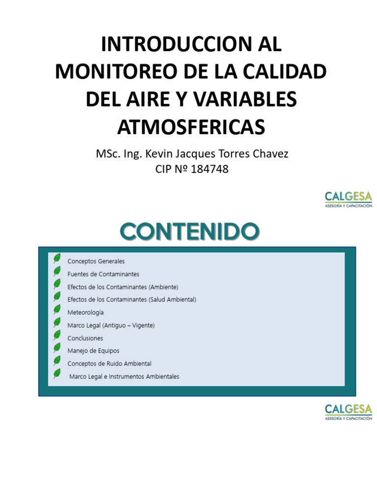 Monitoreo de Calidad del Aire y Contaminantes | PDF | Contaminación ...